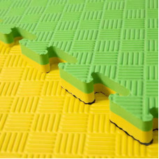 Мат-татамі (Мат-пазл ластівчин хвіст) WCG EVA 100х100х2 cm Зелено-жовтий