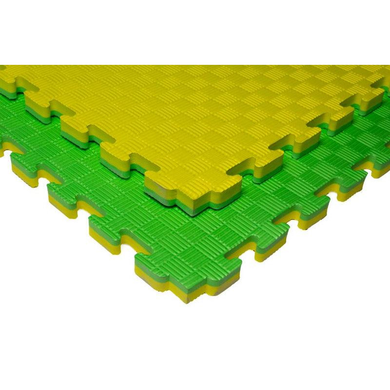 Мат-татамі (Мат-пазл ластівчин хвіст) WCG EVA 100х100х2 cm Зелено-жовтий