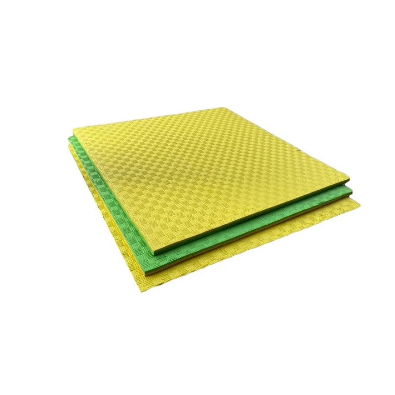 Мат-татамі (Мат-пазл ластівчин хвіст) WCG EVA 100х100х2 cm Зелено-жовтий