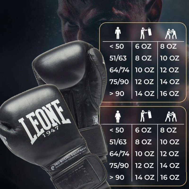 Боксерські рукавиці Leone GN111 THE GREATEST Black 18 унцій (бинти 4 м. в комплекті)