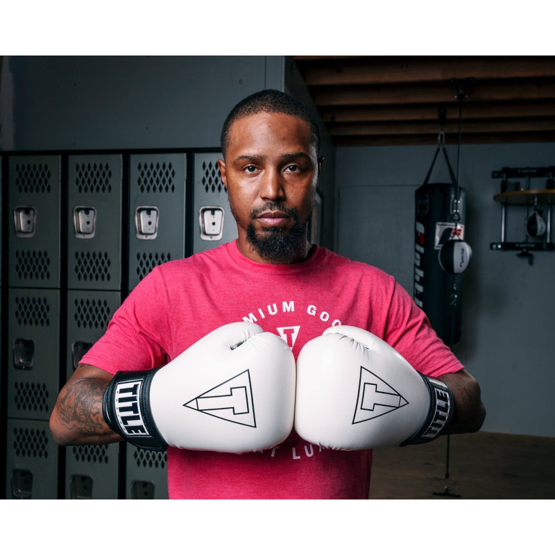 Боксерські рукавиці TITLE Boxing Vegan Gloves White/Black 8 oz 