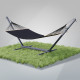 Стойка для гамака WCG + Гамак с планкой WISH черный двухместный XXL 200х150 WCG