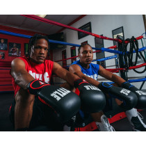 Боксерські рукавиці TITLE Boxing Dynamic Strike Black/Blue 16 oz