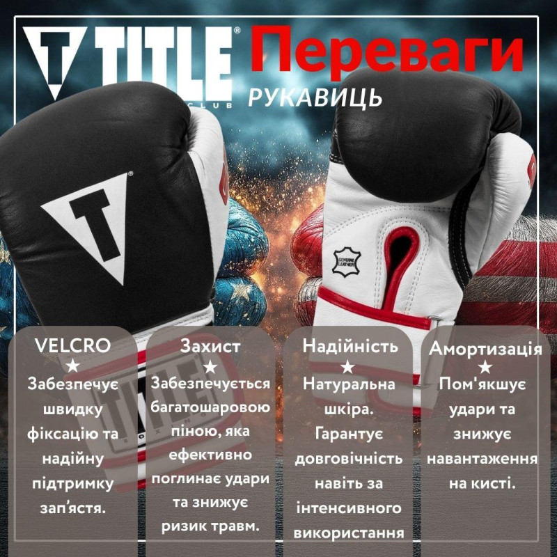 Боксерські рукавиці TITLE Boxing Gel World Black S 10oz (бинти 4м. в комплекті)