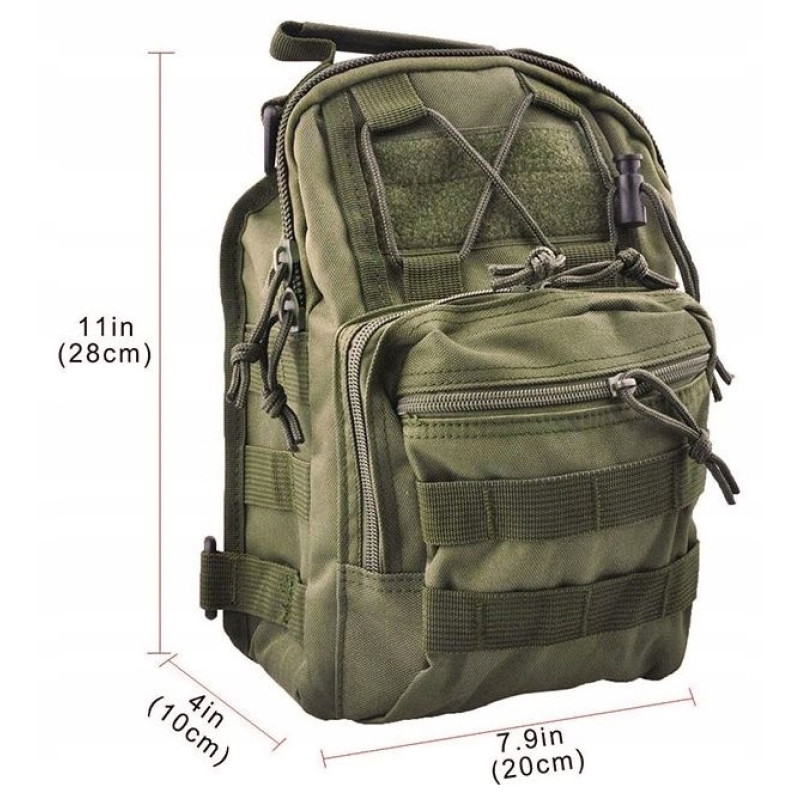 Тактическая сумка, слинг, армейский рюкзак через плечо Green Tactical