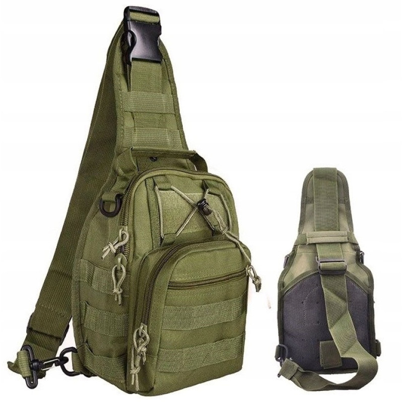 Тактическая сумка, слинг, армейский рюкзак через плечо Green Tactical