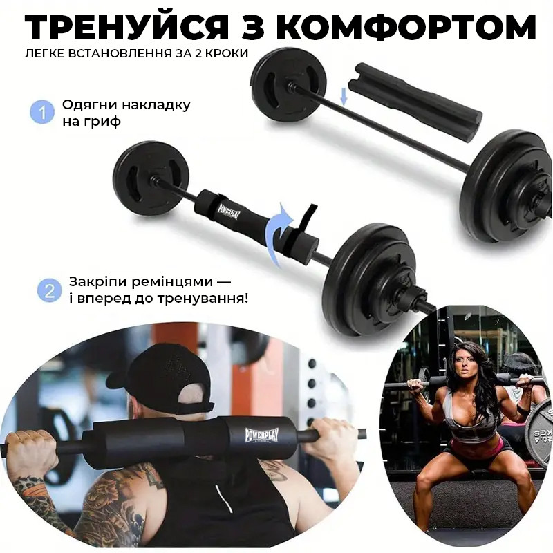 Пом'якшувальна накладка на гриф PowerPlay PP-4412 NBR Bar Pad (d10)