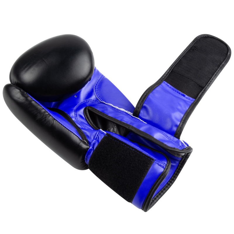 Боксерські рукавиці PowerPlay 3004 Classic Чорно-Сині 10 унцій