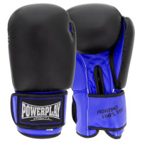 Боксерські рукавиці PowerPlay 3004 Classic Чорно-Сині 10 унцій