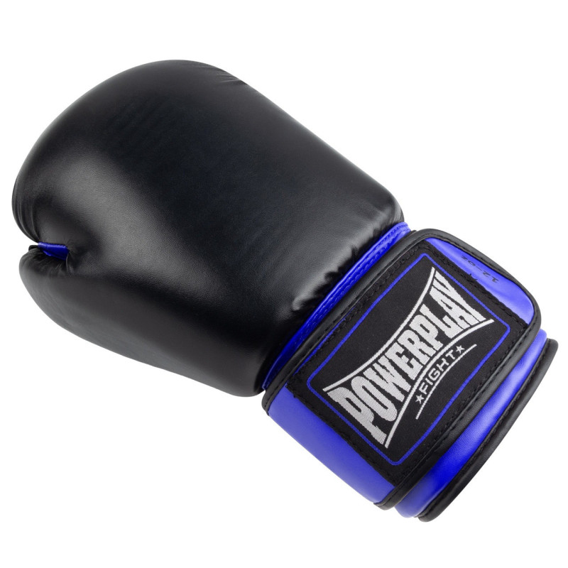 Боксерські рукавиці PowerPlay 3004 Classic Чорно-Сині 10 унцій