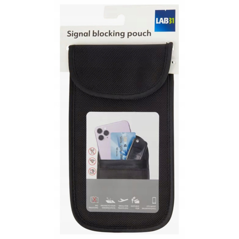 Чехол антисканер RFID для телефона и карт блокировка сигнала GSM GPS LAB31 черный