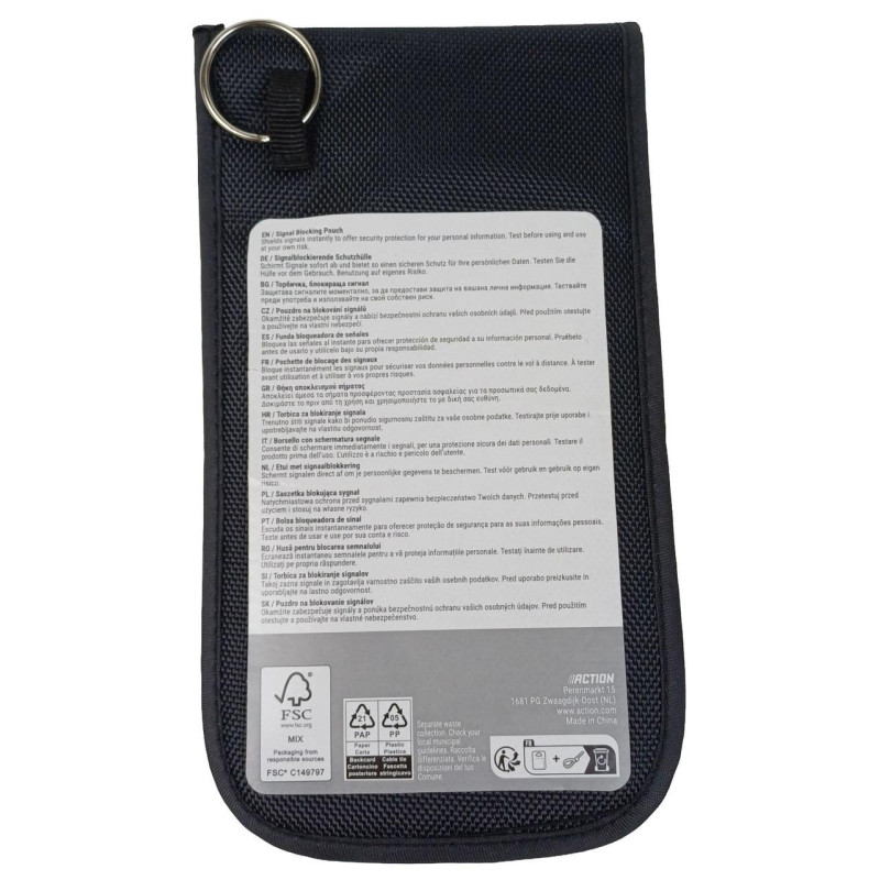 Чехол антисканер RFID для телефона и карт блокировка сигнала GSM GPS LAB31 черный