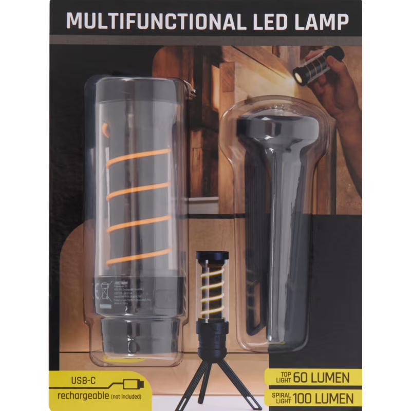 Многофункциональная LED лампа, фонарь с аккумулятором и штативом