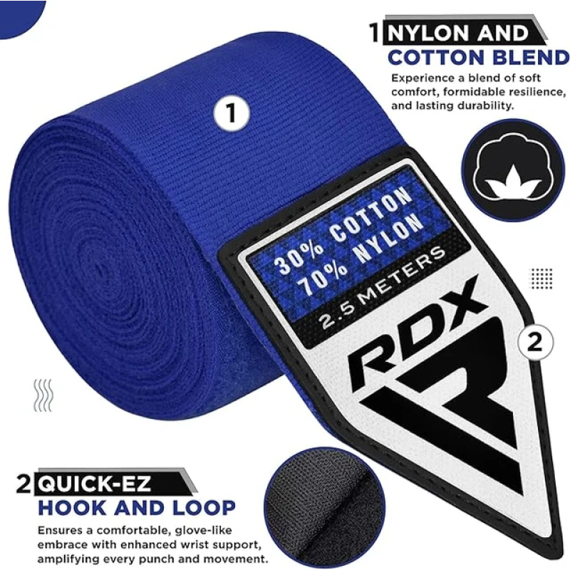 Бинти для боксу RDX Hand Wraps Blue (2.5м.)