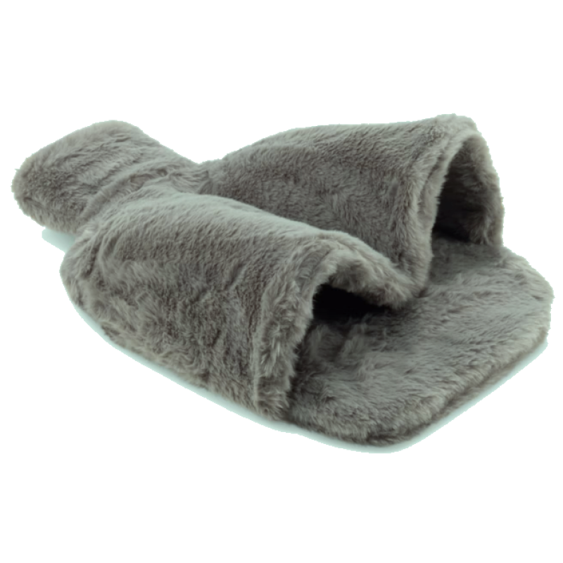 Водяна грілка HOME CREATION Premium 1,7 л у м'якому хутряному чохлі, сіра
