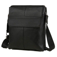 Чоловіча шкіряна сумка, месенджер Tiding Bag чорна