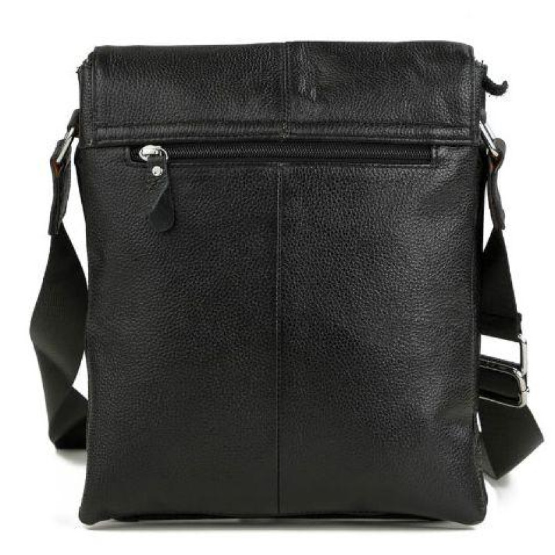 Мужская кожаная сумка, мессенджер Tiding Bag черный