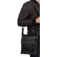 Мужская кожаная сумка, мессенджер Tiding Bag черный