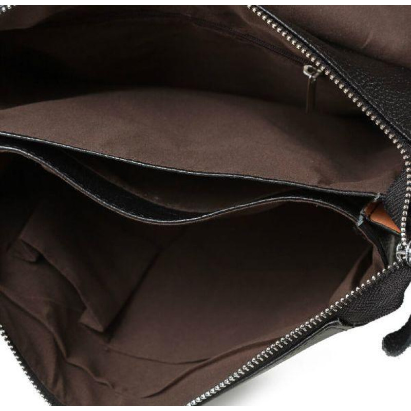 Мужская кожаная сумка, мессенджер Tiding Bag черный