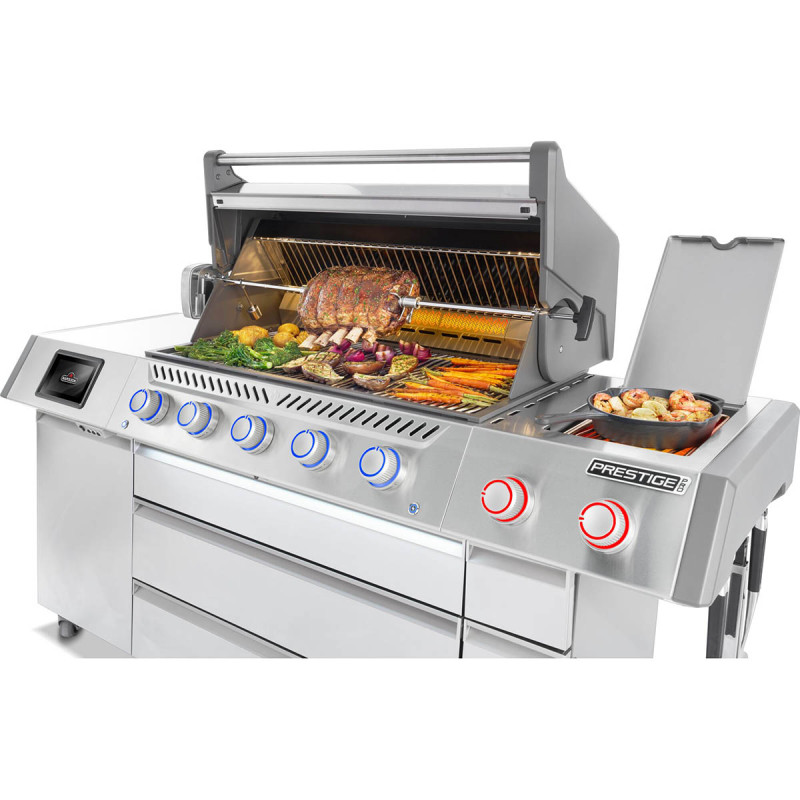 Газовий гриль Napoleon Prestige PRO 665 Connected з бічною конфоркою Sizzle Zone та вертілем нерж сталь PRO665VXRSIBPSS Код: 013842