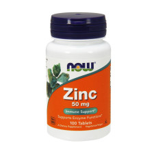 Цинк, Zinc 50 mg, NOW, 100 таблеток