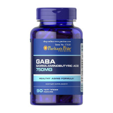 Добавка для здоровья, GABA (Gamma Aminobutyric Acid) 750 mg, Puritan's Pride, 90 капсул