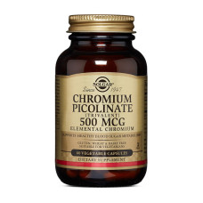 Витамины и минералы, Chromium Picolinate 500 mcg, Solgar, 60 капсул