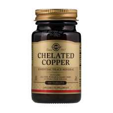 Витамины и минералы, Chelated Copper, Solgar, 100 таблеток