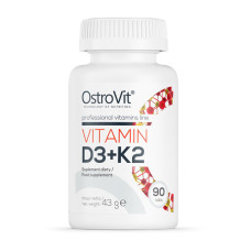 Витамины, Vitamin D3 + K2, OstroVit, 90 таблеток