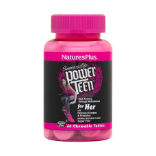 Мультивитамины, Power Teen for Her multivitamin, Natures Plus, 60 жевательных таблеток (Лесная ягода)