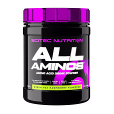 Аминокислоты, All Aminos, Scitec Nutrition, 340 г (Зелёный чай с малиной)