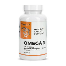 Омега-3, Omega 3 + Vitamin E, Progress Nutrition, 90 капсул