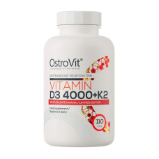 Витамины, Vitamin D3 4000 + K2, OstroVit, 110 таблеток