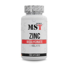 Цинк, Zinc Bisglycinate Chelate 25 mg, MST, 180 таблеток