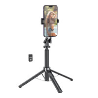 Селфі-трипод HOCO K21 Stream aluminum alloy live broadcast holder (137cm) Black
