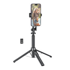 Селфі-трипод HOCO K21 Stream aluminum alloy live broadcast holder (137cm) Black