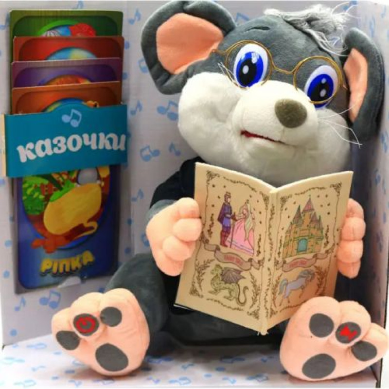Интерактивная игрушка "Мышонок-сказочник", серый (укр)