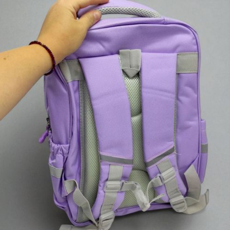 Рюкзак школьный, размер: 31х16х40 см (1 отделение, разделитель, 2 передних кармана, 2 боковых кармана, нагрудный ремень) голубой