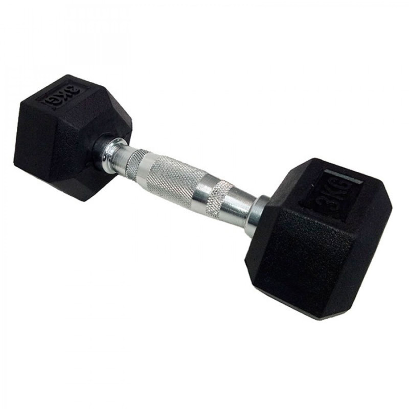 Гантель шестигранна обгумована HouseFit DD 6442 3 кг (К00012792)