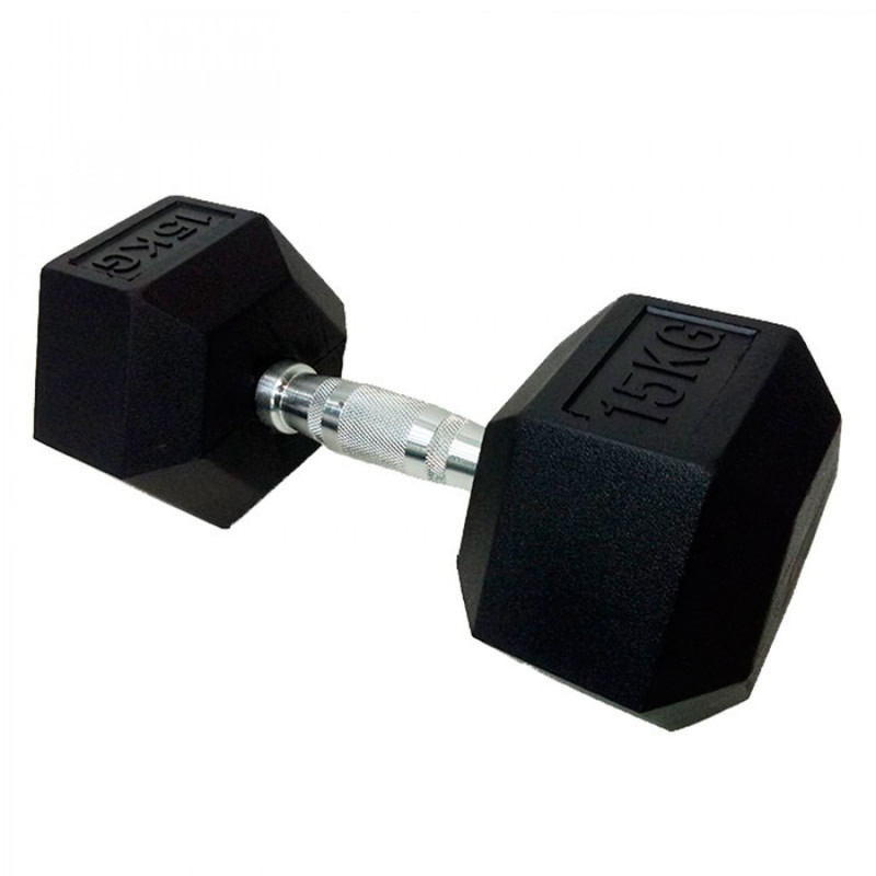 Гантель шестигранна прогумована HouseFit DD 6442 15кг (К00012801)