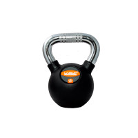 Гиря LiveUp Rubber Kettlebell, цельнолитая, 10 кг, чугун/резина, черная