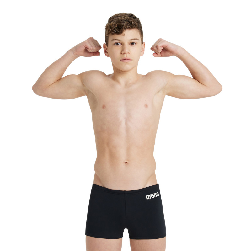 Плавки-боксери для хлопців Arena BOY'S TEAM SWIM SHORT SOLID чорний, білий Діт 140см