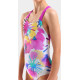 Купальник закритий для дівчат Arena SPRAYING SWIMSUIT SWIM PRO BAC білий, рожевий Діт 128 см