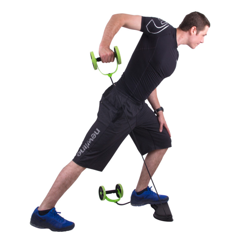 Тренажер багатофункціональний, ролики з еспандерами та підставкою inSPORTline AB Roller AR400