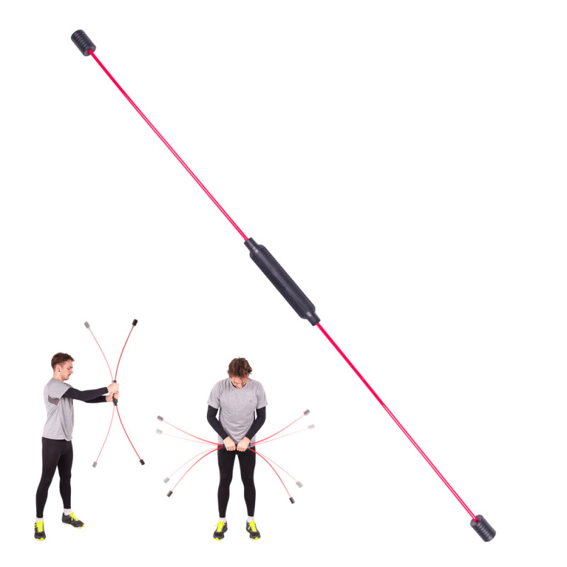 Планка вібраційна для вправ inSPORTline Flexi Bar Strong, червона