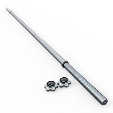 Гриф для штанги K-SPORT, 200 см, Ø27 мм, стальной хромированный, винтовые замки