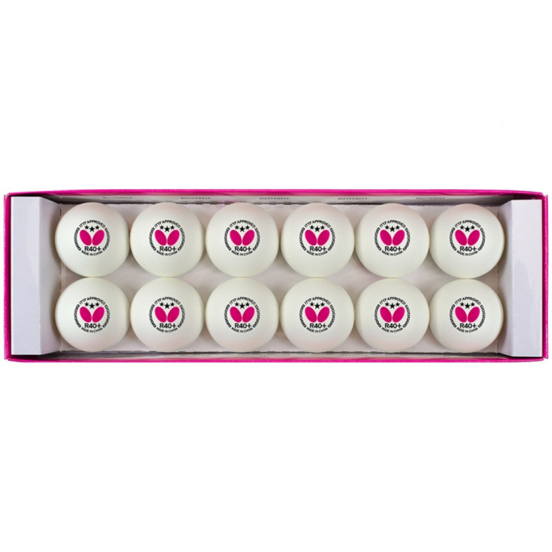 М'ячі для настільного тенісу BUTTERFLY 12 шт, білий