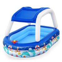 Басейн надувний дитячий Bestway 54370, 213 x 155 x 132 см, ПВХ, синьо-білий