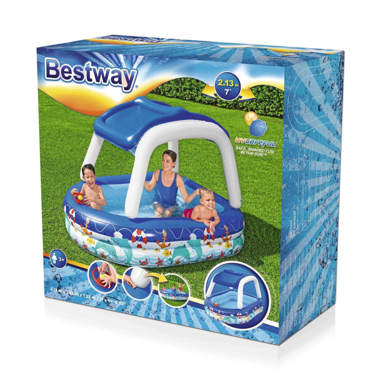 Басейн надувний дитячий Bestway 54370 213x155x132 см