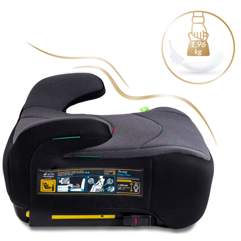 Бустер Nukido Louis ISOFIX 710201 125-150 см, чорно-сірий